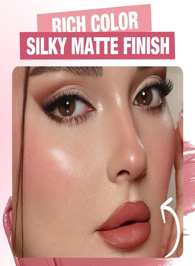 BEUKING Matte Lip Gloss Set, Non-sticky Liquid Lipstick 4Pcs Set, Waterproof Galze Lipstick, Matte Smooth Pearlescent Lip Gloss for Halloween Party Makeup (Set C, #07+#10+#11+#12) - Image 3