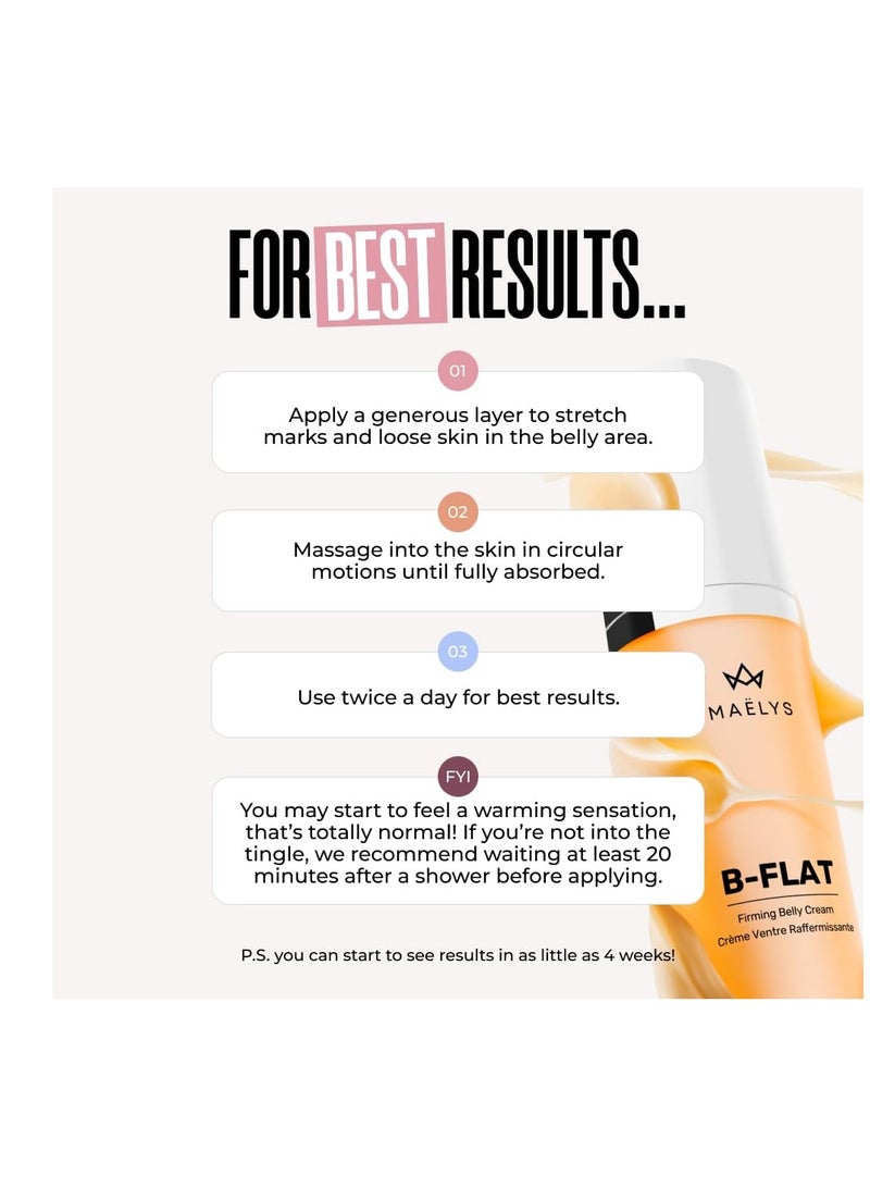 Maelys MAËLYS Cosmetics B-FLAT Belly Firming Cream - Stretch Mark Belly Cream - Tightening Belly Cream - Image 3