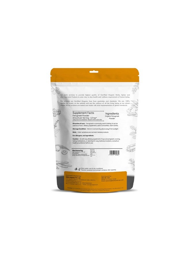 Just Jaivik Just Jaivik 100% Organic Fenugreek Powder 0.5 lb / 227 gm / 08 oz | Trigonella Foenum Methi Powder | Supports Healthy Digestive System & Boosts Immunity | USDA Certified Organic - Image 2
