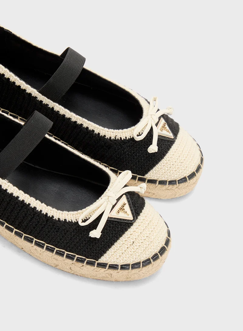 جس Bow Detailed Strappy Ballerinas