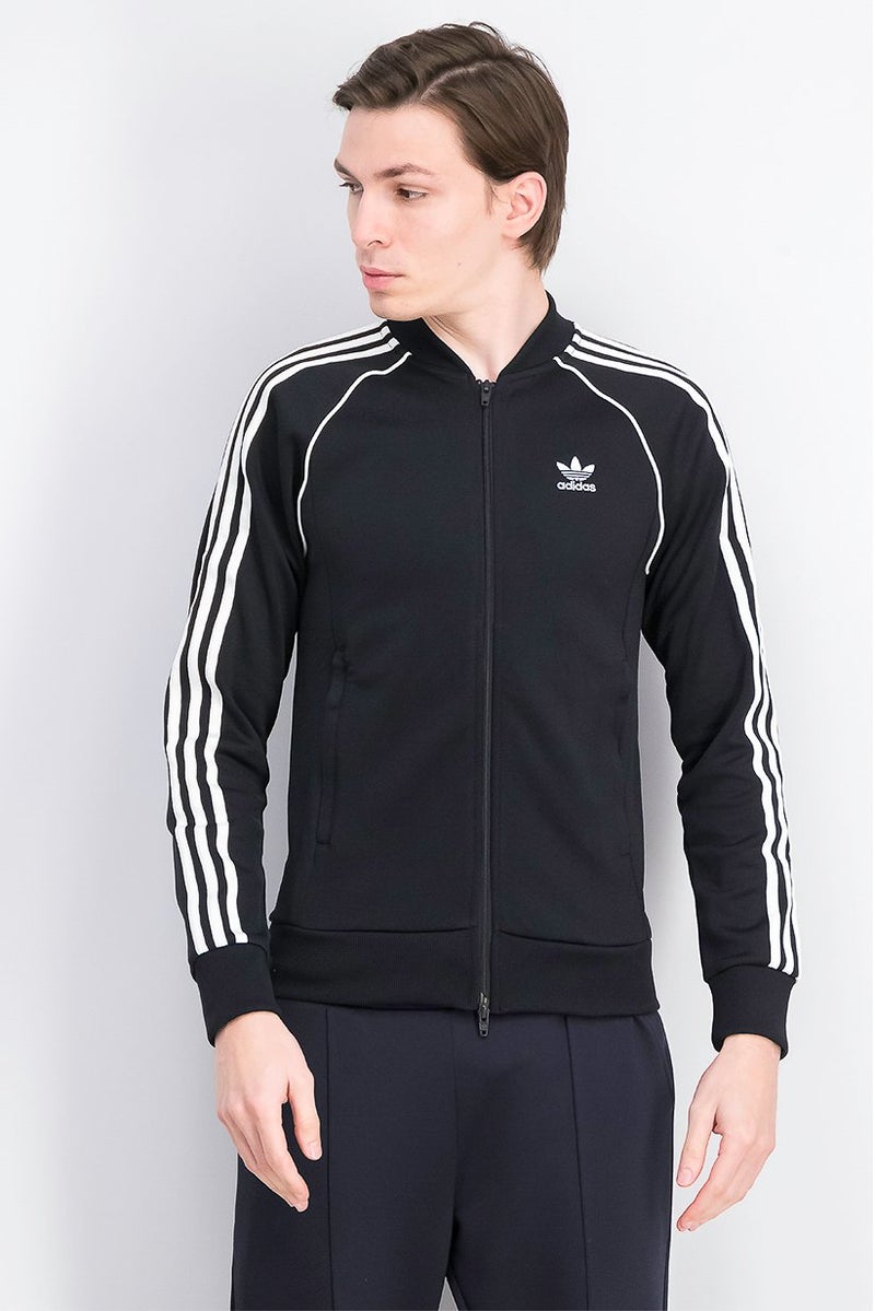 Adidas Men Sportswear Fit Long Sleeve Training Jacket, Black and White - Image 1