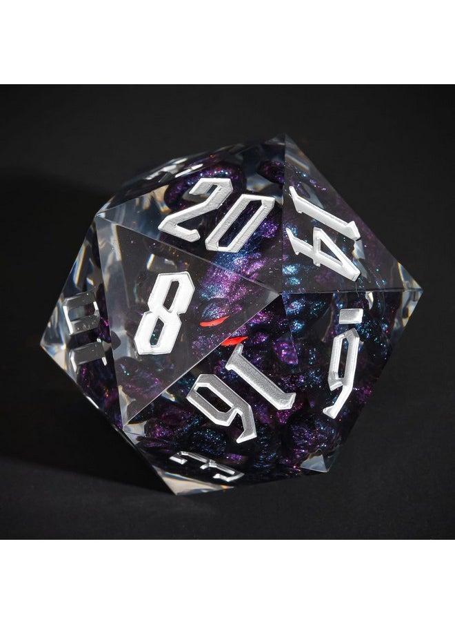 cusdie Cusdie Large D20 DND Dice 55mm with Sharp Edges, D&D 20 Sided Dice, Handmade Giant D20 for Dungeons and Dragons RPG, Table Games(Purple Black Octopus)  - Image 1