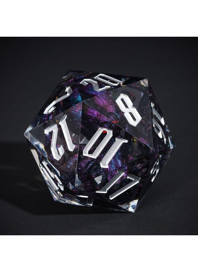 cusdie Cusdie Large D20 DND Dice 55mm with Sharp Edges, D&D 20 Sided Dice, Handmade Giant D20 for Dungeons and Dragons RPG, Table Games(Purple Black Octopus)  - Image 4