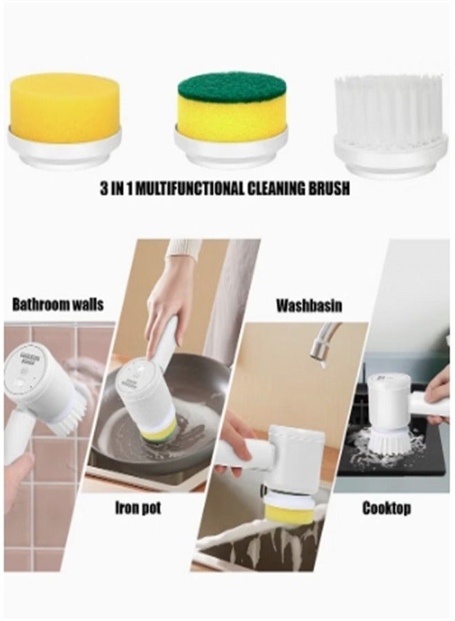 Electric Spin Scrubber, Cleaning Brush for Bathroom Rechargeable Scrubber with 3 Replaceable Heads Tub Floor Tile Window Kitchen - Image 2