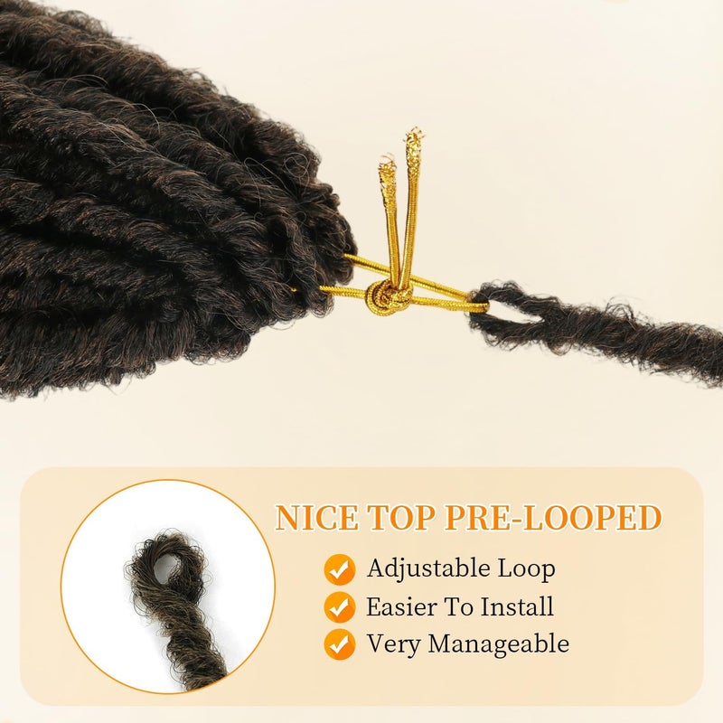 MODERN QUEEN Goddess Locs Crochet Hair 6 Packs, 12 Inch Straight Faux Locs Crochet Braids, Pre-Looped Curly Soft Synthetic Ombre Braiding Hair Extensions for Black Women(12 Inch, 6 Packs, 1B/27#) - Image 5