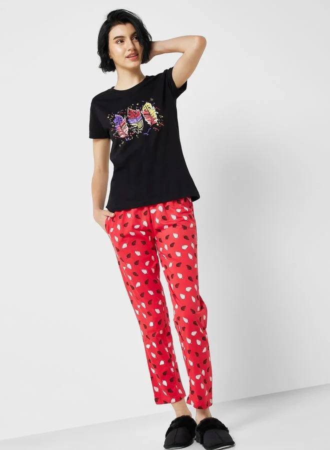Ginger Printed Pyjama Set