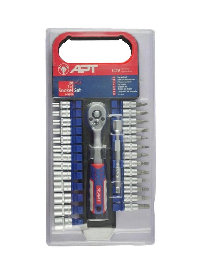 APT 28-Piece 1/4" Hex Socket Set 4-14mm