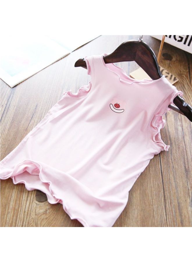 Girls' Vest Summer Dress Small And Medium-sized Children's Sling Ear-edge Base Shirt Thin Modal Baby Sleeveless Top T-shirt