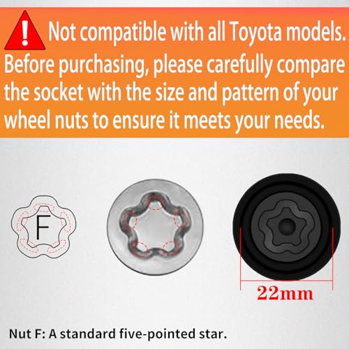 JEUCLEL FWheel Locking Nut Key Compatible with Toyota Models Lexus Tacoma Wheel Lock Nut Socket Adapter AntiTheft Lug Removal Tool Socket Remover Repair Tool - Image 3