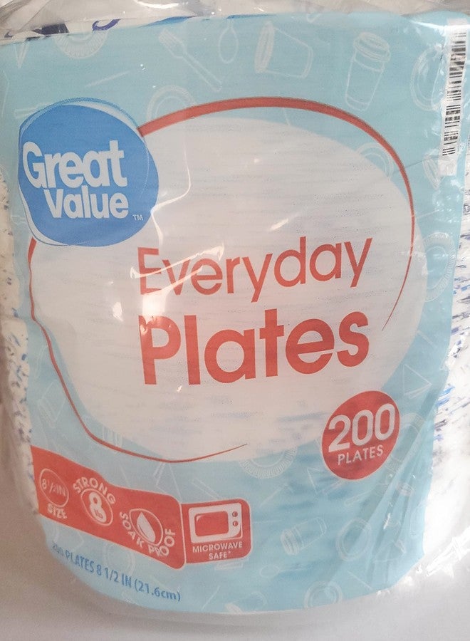 Great Value 8 5/8" Heavy Duty Premium Party Paper Plates, 200 ct