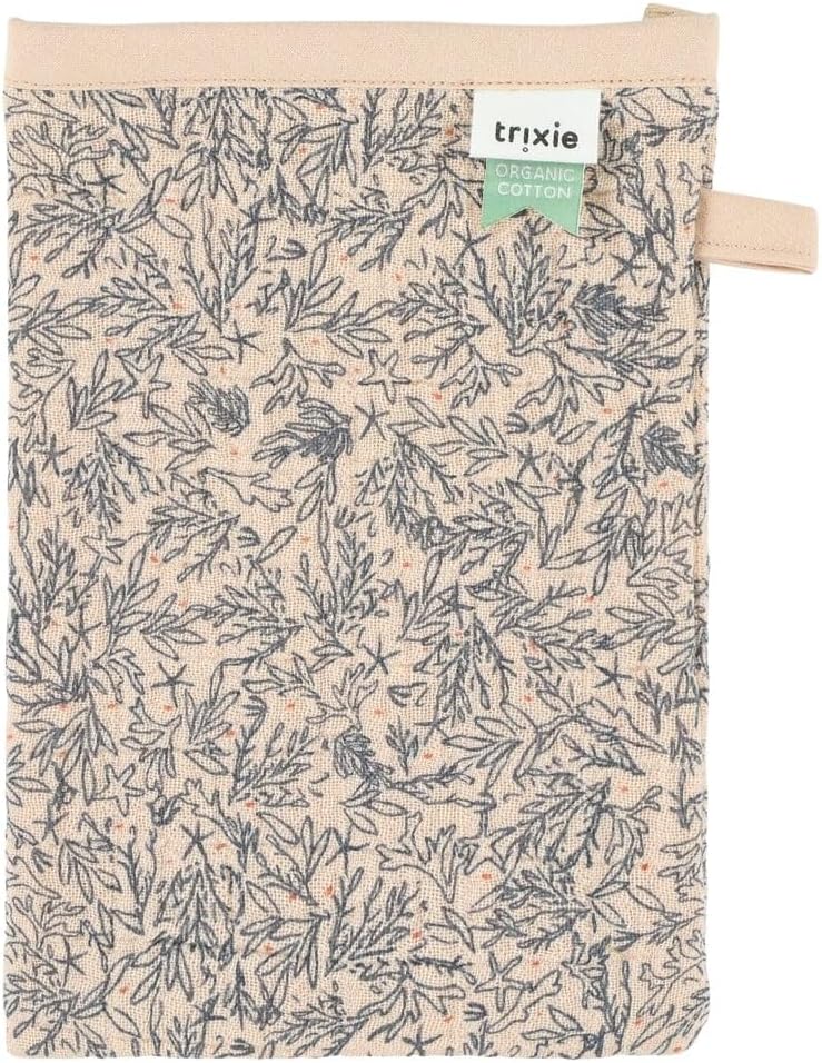 Trixie Lovely Leaves Print Muslin Washcloths 3-Piece Set - Organic Cotton - Image 2