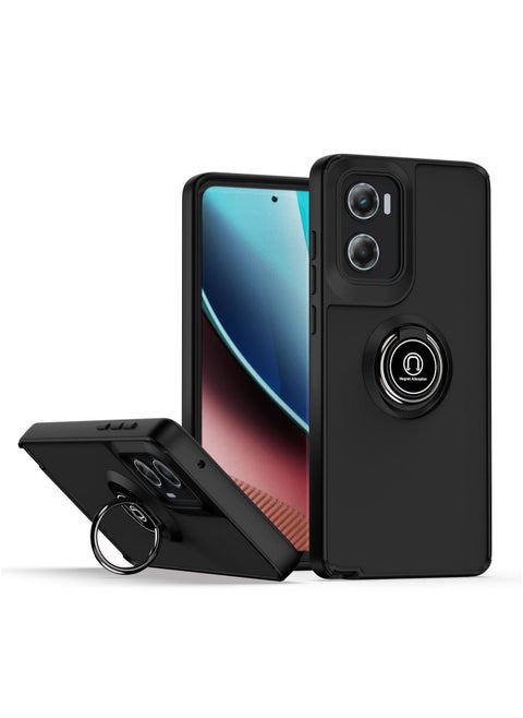 for Motorola G05/E15 Case, TPU + Hard PC Magnetic Ring Car Mount Stand Bumper Cover Full Portection Shockproof Phone Case for Motorola G05/E15, Black