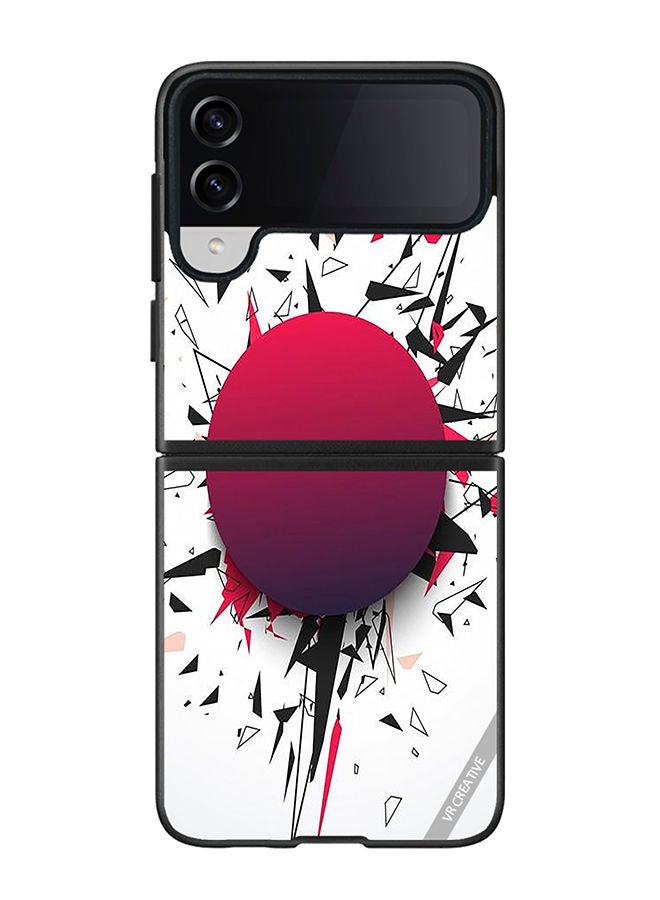 VR CREATIVE Protective Case Cover For Samsung Galaxy Z Flip4 Abstract Design Multicolour - Image 1