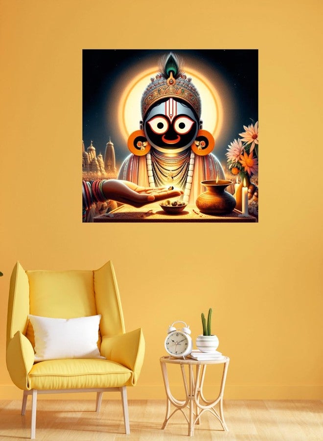 Sky Flying Lord Jagannath Ji Wall Poster (JAG18_NW_02) Living Room, Pooja Room, KIds Room (Size - 46CM X 46CM) - Image 3
