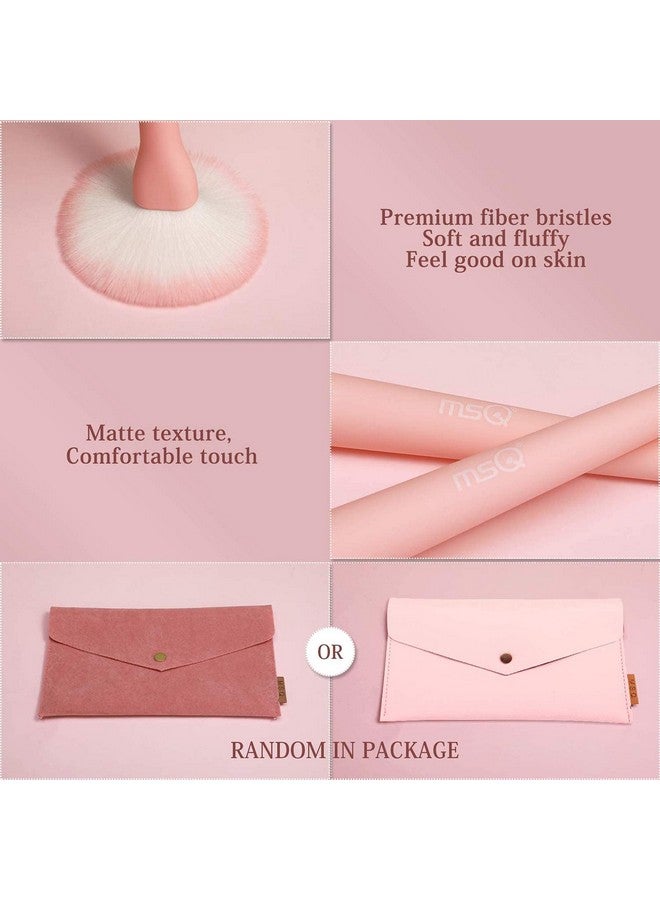 MSQ Make Up Brushes 8Pcs Makeup Brush Set Foundation Brush Blending Brush Eyeshadow Brushes Eye Brushes Set With Bag (Pink) - Image 5