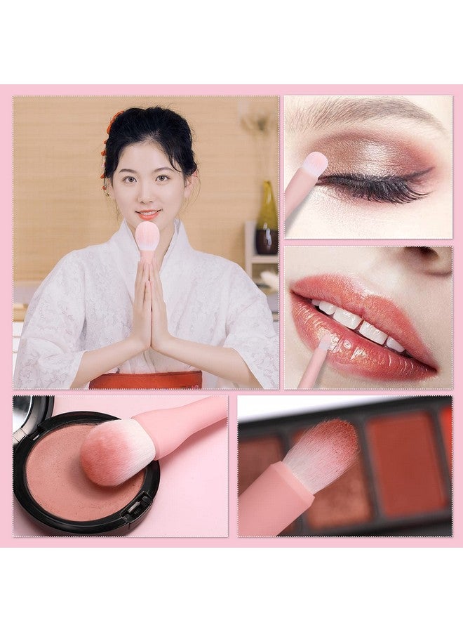 MSQ Make Up Brushes 8Pcs Makeup Brush Set Foundation Brush Blending Brush Eyeshadow Brushes Eye Brushes Set With Bag (Pink) - Image 4