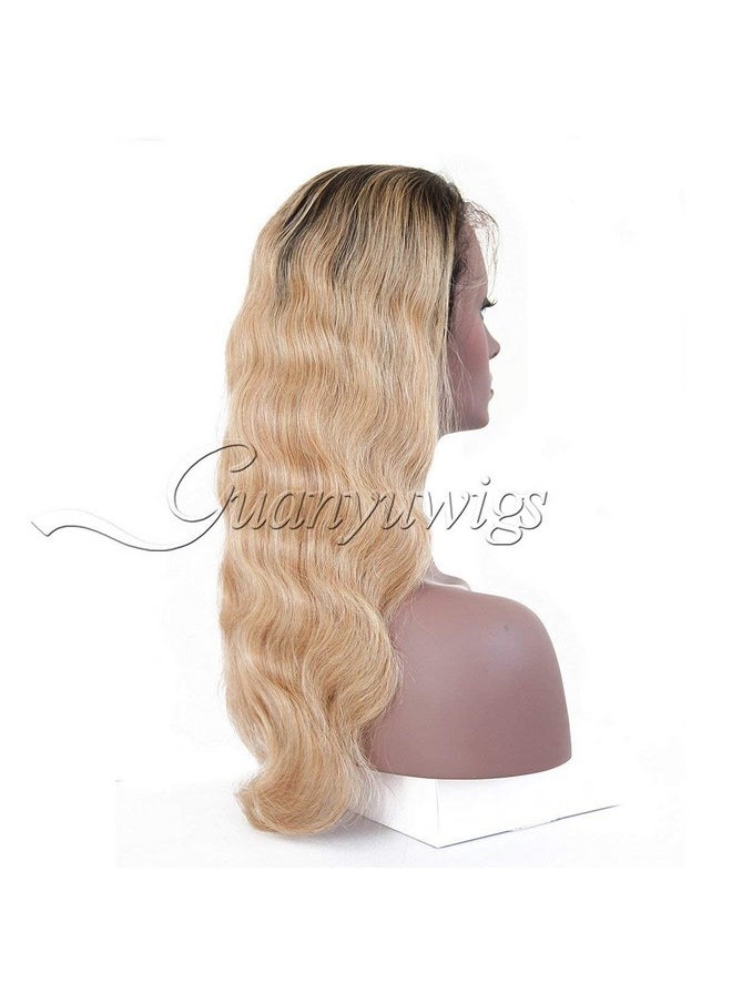 Guanyuwigs Ombre 1B/27 Honey Blonde 360 Lace Front Wig Brazilian Human Hair Body Wave Full Lace Wig For Black Women 150 Density 12Inch  - Image 5
