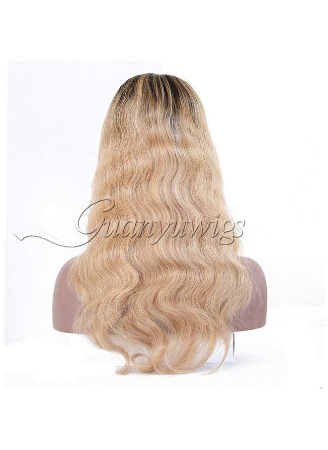 Guanyuwigs Ombre 1B/27 Honey Blonde 360 Lace Front Wig Brazilian Human Hair Body Wave Full Lace Wig For Black Women 150 Density 12Inch  - Image 3