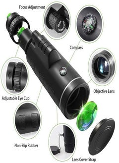 Generic Monocular Telescope Clear Vision for Adults&Kids, Waterproof Prism Monoculars for Bird Watching Hunting Camping,Cool Stuff Gifts for Outdoorsman,with Smartphone Adapter & Tripod  - Image 3
