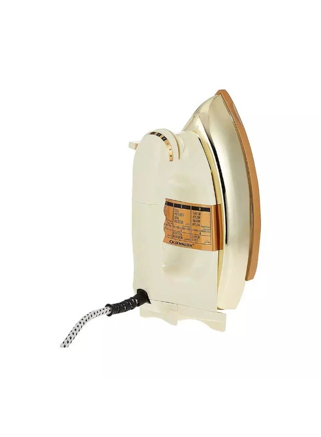Olsenmark Automatic Dry Iron Auto Cut Off Iron- Cream Color 1200 W OMDI1501 Cream/Off White - Image 2