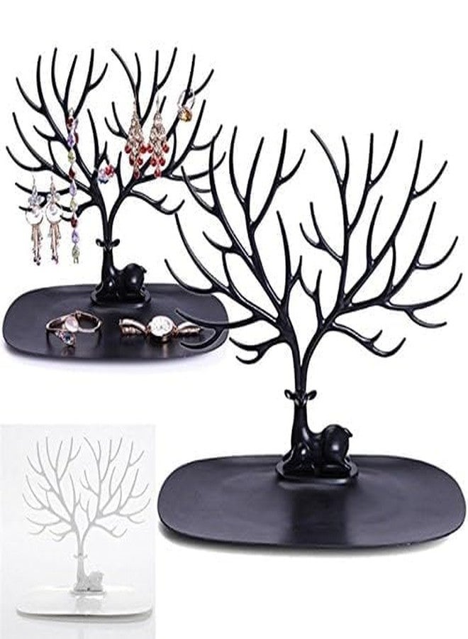 TAPUJI Deer Tree Jewelry Holder Stand – Tree-Shaped Accessories Organizer for Rings, Earrings, Bracelets & Keys (Black) - Image 5