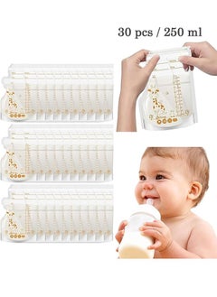 30 Pieces Disposable Milk Storage Bags With Pour Spout For Feeding No-Leak Milk Freezer Storage Pouches，250ml - pzsku/ZC63E1AA4E6606597F1BAZ/45/_/1736584950/1b84f794-c022-4fda-9907-cb66407f1d40