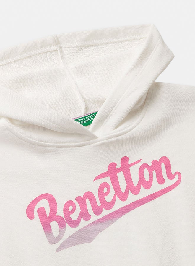 Benetton Girls Hooded Sweatshirt with print - Image 2