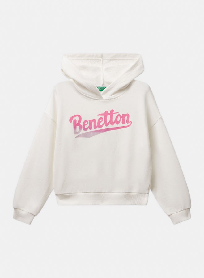 Benetton Girls Hooded Sweatshirt with print - Image 1