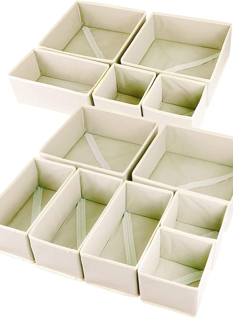 PADOM Padom Clothing Storage Organizers, 12 Set Foldable Underwear Drawer Organizer and Closet Dividers, Storage Box for Clothes, Socks, Underwear  - Image 1