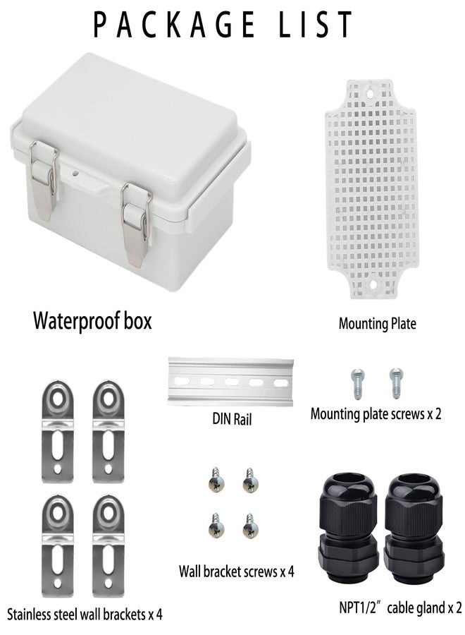YETLEBOX Waterproof Electrical Box Junction Box Weatherproof IP67 ABS Plastic Enclosure Switch Router Project Box Electronics Enclosure with Mounting Plate Wall Bracket Grey 5.9"x3.9"x2.8" - Image 4
