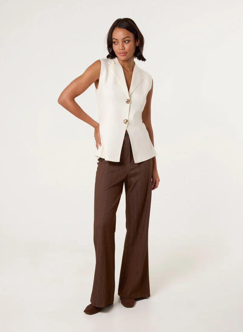 Blue Vanilla Gold Button Front Tailored Vest