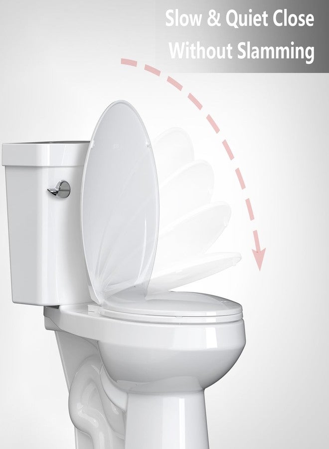 GAOMON Toilet Seat Elongated,Toilet Seat with Quick-Release And Quick-Attach, Plastic Toilet Seat with Soft Close,Easy Install and Clean - White - Image 3