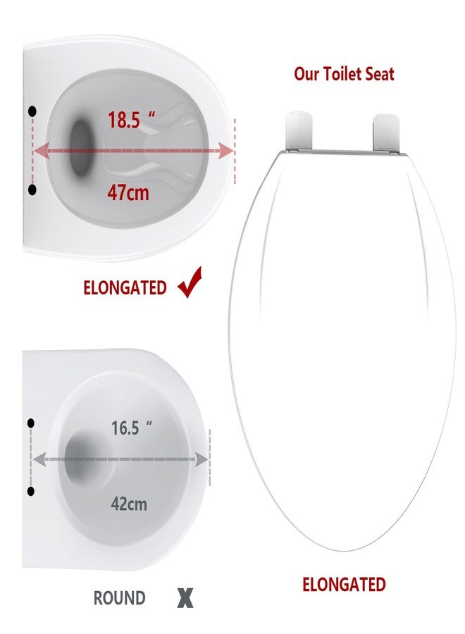 GAOMON Toilet Seat Elongated,Toilet Seat with Quick-Release And Quick-Attach, Plastic Toilet Seat with Soft Close,Easy Install and Clean - White - Image 2