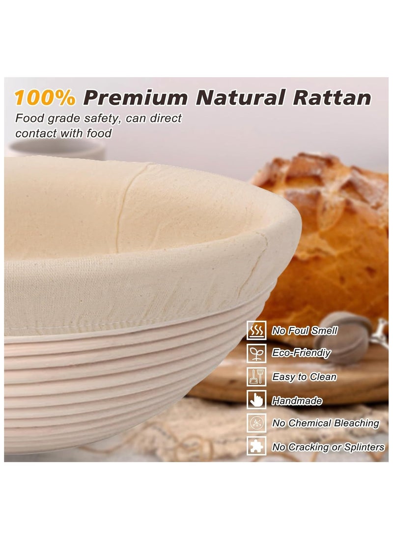 AirYoung 14PCS Sourdough Starter Kit, Sourdough Bread Baking Supplies,Round & Oval Rattan Banneton Bread Proofing Baskets Set, Bread baking tools,Silicone bread Sling  - Image 2