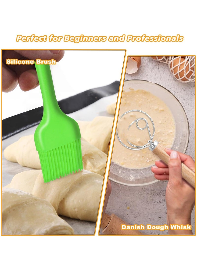 AirYoung 14PCS Sourdough Starter Kit, Sourdough Bread Baking Supplies,Round & Oval Rattan Banneton Bread Proofing Baskets Set, Bread baking tools,Silicone bread Sling  - Image 5