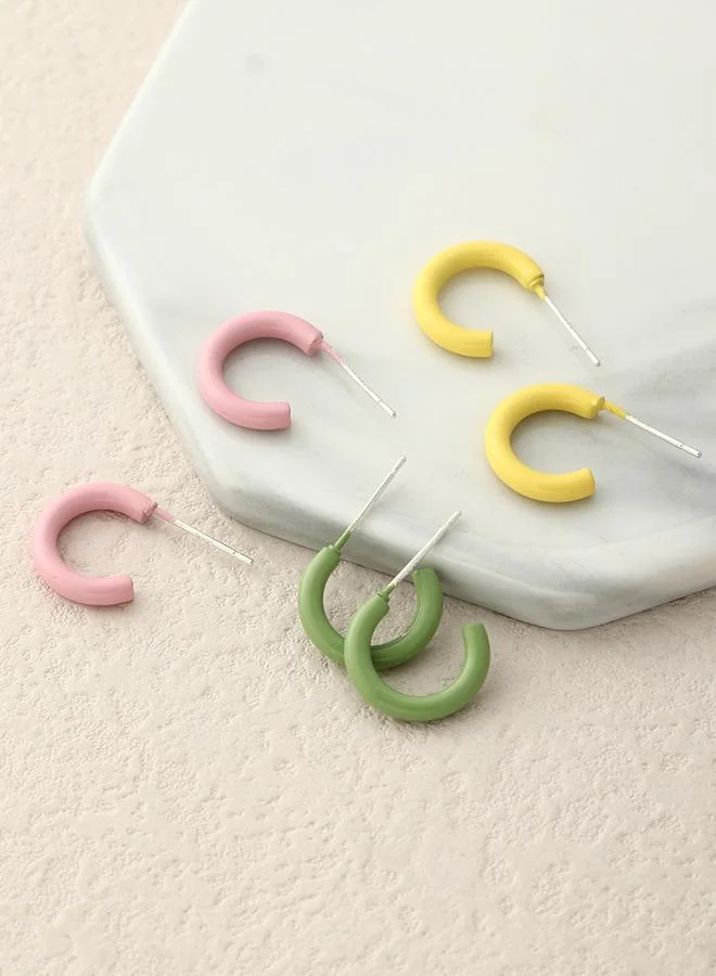 Take Two Take Two 3 pairs Circle Earrings set