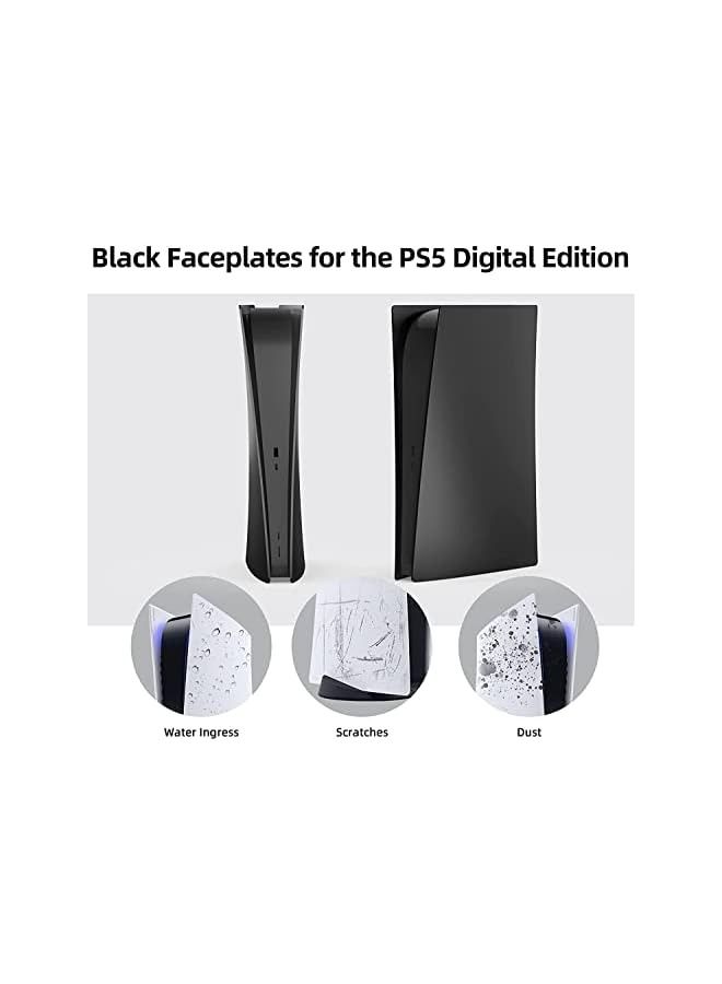 IAF Digital Edition Face Plates Cover Skins Shell Panels for PS5 Console, Playstation 5 Accessories Faceplate Protective Shell Replacement Plate Dustproof Anti-Scratch (Digital Black) - Image 3