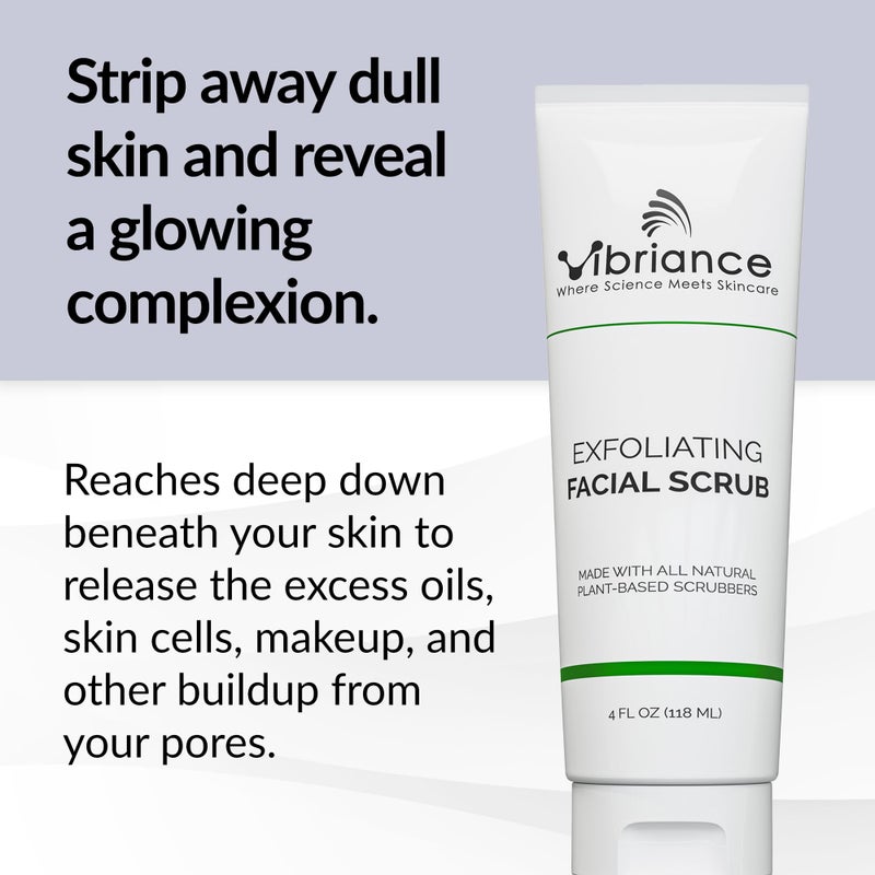 Vibriance Ultra-Gentle Face Scrub, 4 fl oz - Exfoliating Facial Wash Unclogs Pores - Sulfate and Paraben-Free Exfoliator For All Skin Types - Made with Natural Ingredients - Image 2