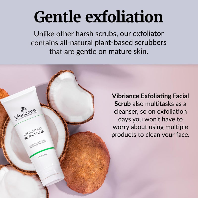 Vibriance Ultra-Gentle Face Scrub, 4 fl oz - Exfoliating Facial Wash Unclogs Pores - Sulfate and Paraben-Free Exfoliator For All Skin Types - Made with Natural Ingredients - Image 5