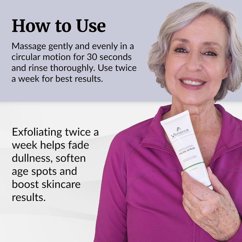 Vibriance Ultra-Gentle Face Scrub, 4 fl oz - Exfoliating Facial Wash Unclogs Pores - Sulfate and Paraben-Free Exfoliator For All Skin Types - Made with Natural Ingredients - Image 3