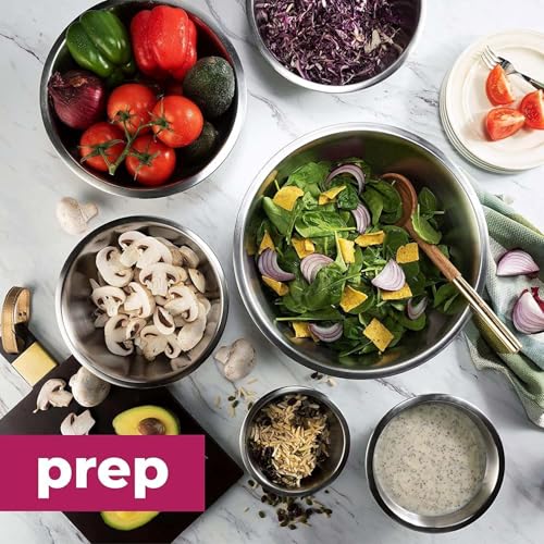 Shiyon Stainless Steel Mixing Bowls Set Without Lid-Silver (5 Bowl Set) - Image 4