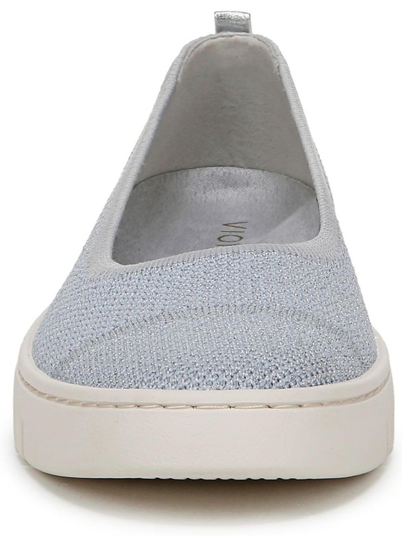 Vionic Women's Journey Uptown Skimmer Walking Sneakersâ€“ Supportive Lightweight Shoes with Arch Support Insole Blue Mist/Silver Knit Fabric 7 Medium - Image 2