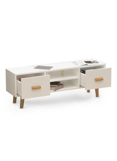 Mahmayi Mahmayi 301 Modern TV Table Stand with Storage Unit - White  - Image 1