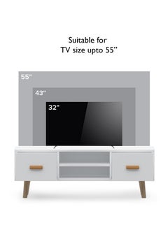 Mahmayi Mahmayi 301 Modern TV Table Stand with Storage Unit - White  - Image 4