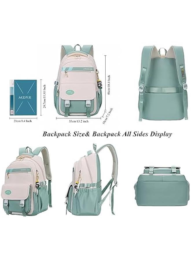 Teen Girls' Backpack for School Color-blocking Sports Kids Backpack for Teens Middle School Students Bookbag - Image 2