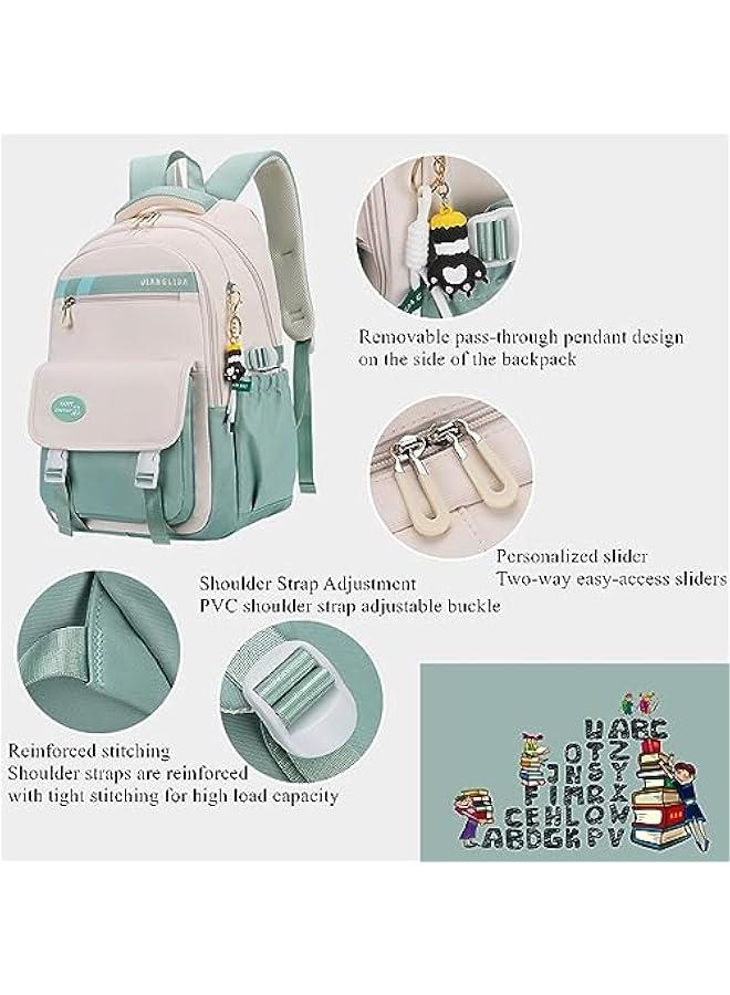 Teen Girls' Backpack for School Color-blocking Sports Kids Backpack for Teens Middle School Students Bookbag - Image 4