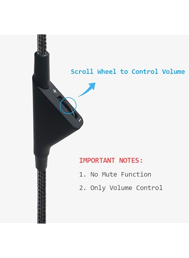 إيروريكس بديل لكابل التحكم في مستوى الصوت المدمج في Astro A10 A40 سلك ألعاب صوتي متوافق مع سماعات الرأس Astro A10 A40 وظيفة التحكم في مستوى الصوت بطول 2 متر - Image 2