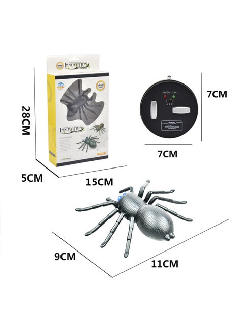 Simulation Remote Control Snake Animal Model Electric Induction Remote Control Cockroach Trick Toy A Generation Of Hair-Color:Remote Control Black Spider