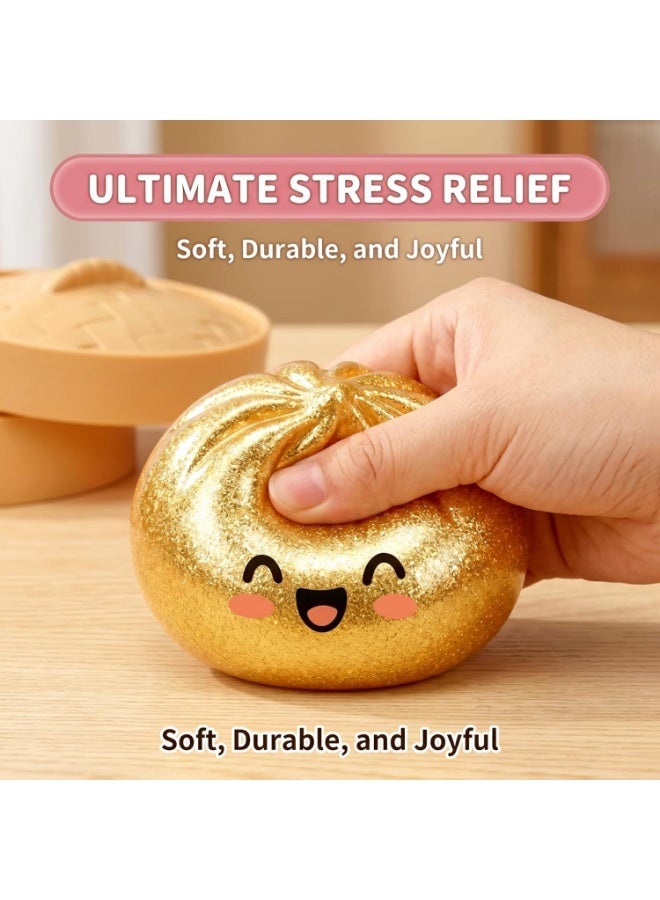 squishy Glitter Dumpling Squishy, Dumplings Squishy Mystery Box, Stress Ball Fidget Toys, Sensory Anti Stress Toy Squishies for Children Adults Autism Stress Relief Gifts - Image 3