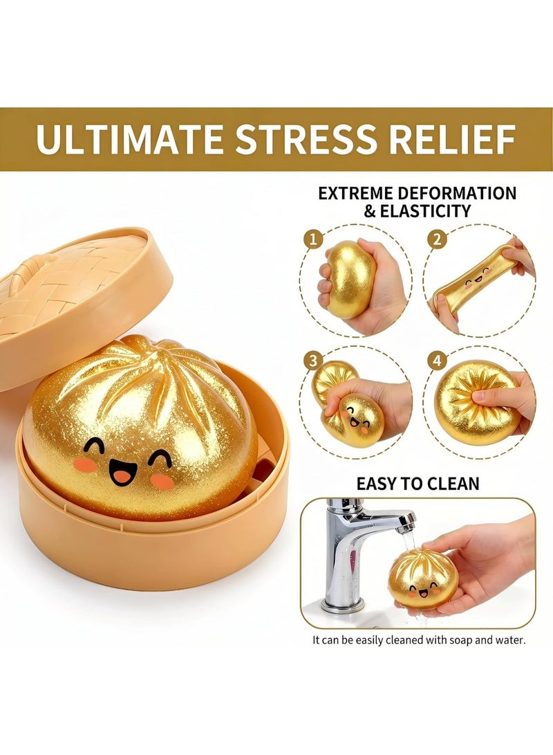 squishy Glitter Dumpling Squishy, Dumplings Squishy Mystery Box, Stress Ball Fidget Toys, Sensory Anti Stress Toy Squishies for Children Adults Autism Stress Relief Gifts - Image 4